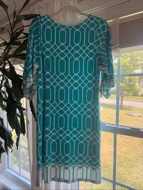 Chico's Teal and White Tunic Dress